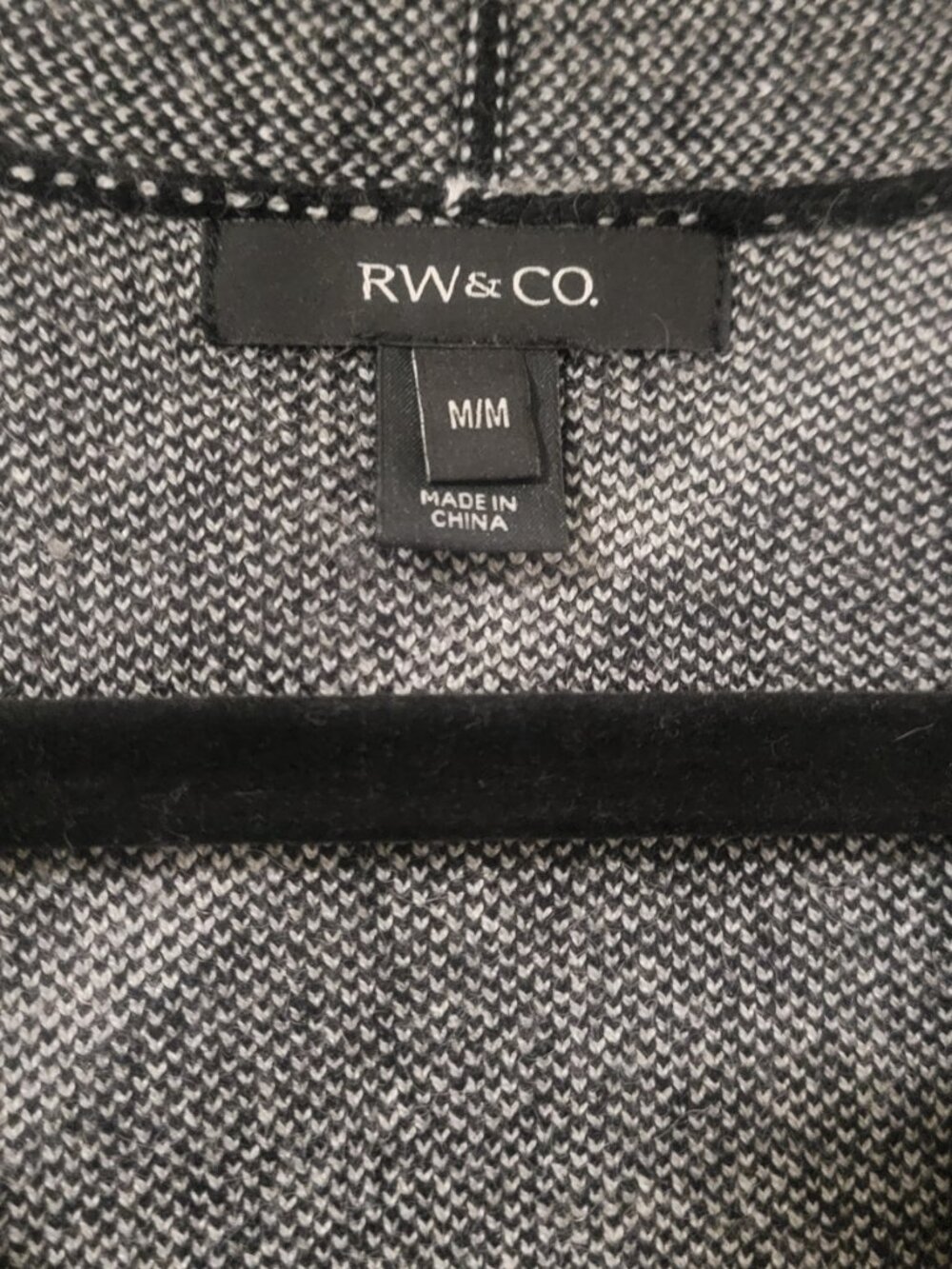 RW&CO. Abstract Geometric Cardigan - Black & White - Longline Duster - Size M - Picture 4 of 4